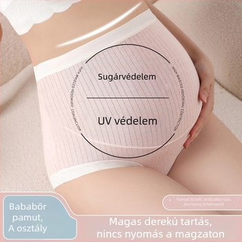Kismama pamut bugyi antibakteriális intim részével, magas derék, lélegző, korai–késői terhesség és a szülés utáni időszakra