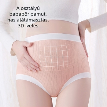 Kismama pamut bugyi antibakteriális intim részével, magas derék, lélegző, korai–késői terhesség és a szülés utáni időszakra