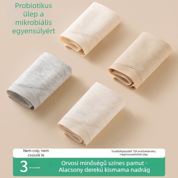 V-alakú alacsony derekú kismama bugyi, has-támogató, 100% pamut, antibakteriális ágyéktáj, A osztály, minden terhességi szakaszra