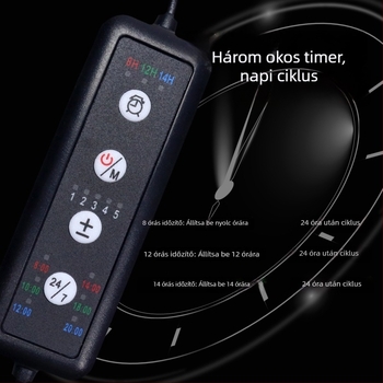 Korallzátony akvárium lámpa mély-tengeri spektrummal, UV-aktivált fluoreszcens fehérje, 12W alumíniumötvözet, okos funkció