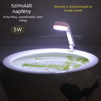Kör alakú kerámia akváriumi LED lámpa, vízálló, akvascapinghez és vízinövényekhez