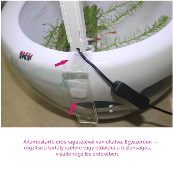 Kör alakú kerámia akváriumi LED lámpa, vízálló, akvascapinghez és vízinövényekhez