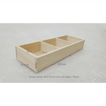 Fából készült, többrácsos tároló doboz négyszögletes rekeszekkel, asztali használatra, 18 literes kapacitás, testreszabható, autóba szerelhető