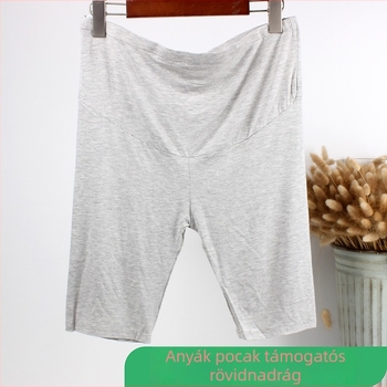 Kismama crop nadrág pocak-támasztással, vékony nyár, modal-pamut keverék, szoros szabás