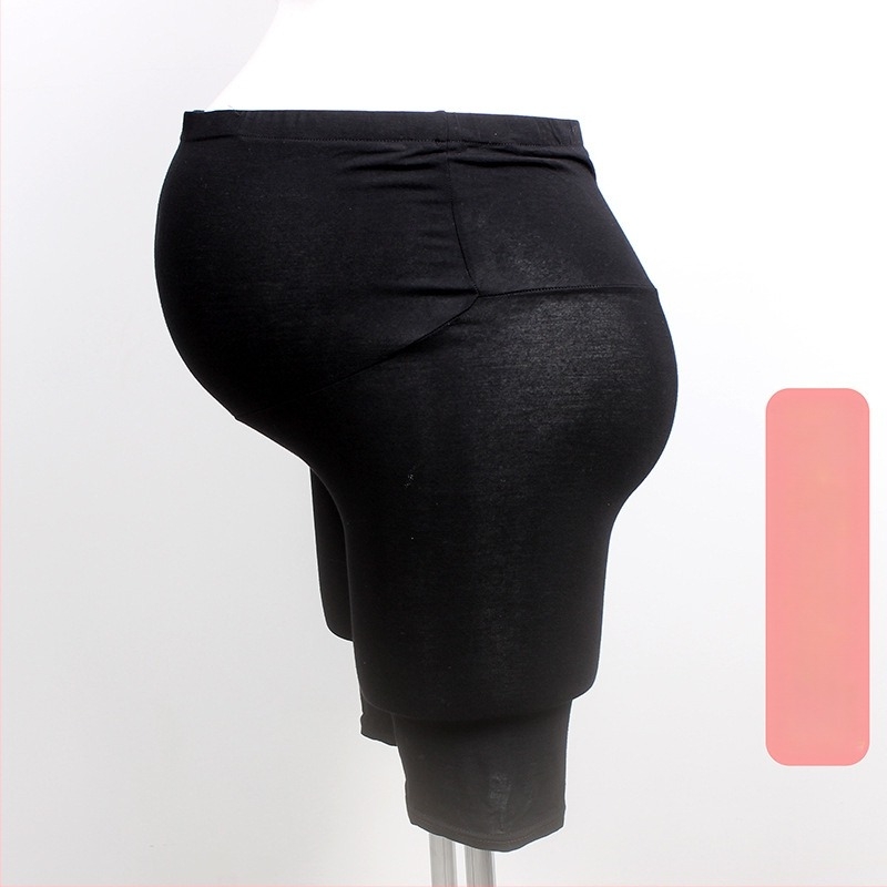 Kismama crop nadrág pocak-támasztással, vékony nyár, modal-pamut keverék, szoros szabás