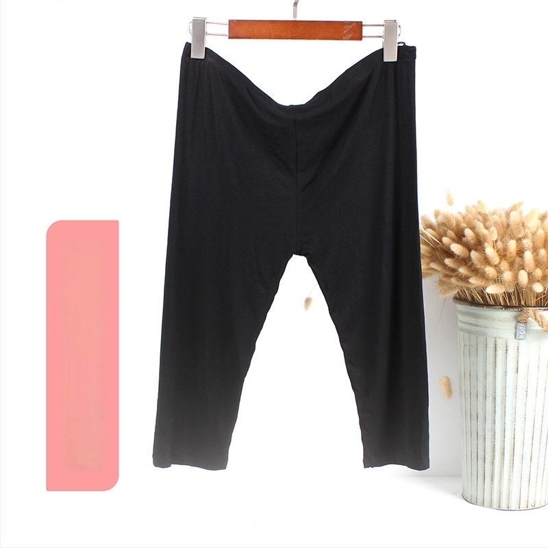 Kismama crop nadrág pocak-támasztással, vékony nyár, modal-pamut keverék, szoros szabás