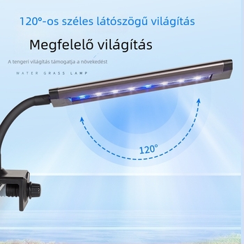 LED akvárium clipfény, alumínium ötvözet ház, 15W, teljes spektrum