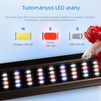 LED akvárium clipfény, alumínium ötvözet ház, 15W, teljes spektrum