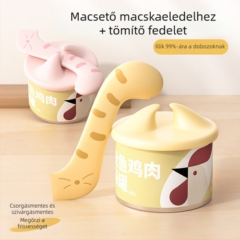 Háziállatok konzervfedő tető beépített kanállal, TPE anyag, Seven oh márka, csomagolás: doboz 400