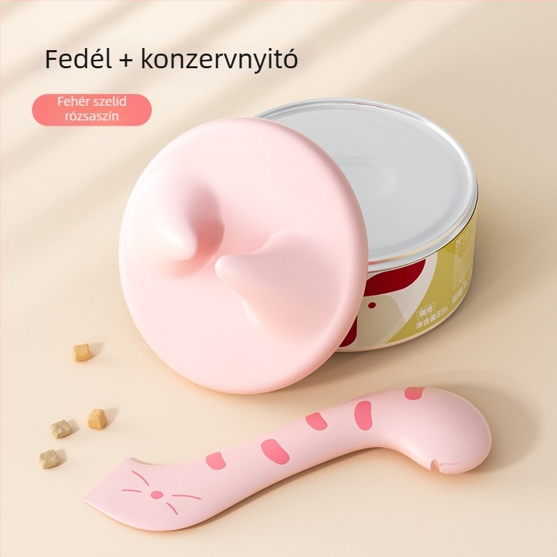 Háziállatok konzervfedő tető beépített kanállal, TPE anyag, Seven oh márka, csomagolás: doboz 400