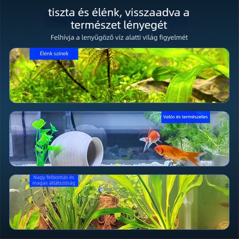 LED USB akváriumi csipeszes lámpa — asztali használatra, ABS + vaskanyar kivitel, 8W LED világítás