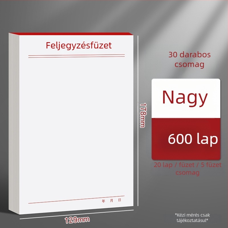 Think about it Papírból készült jegyzetfüzet – üres vázlatoldalak, téphető oldalak, alapcsomagolás