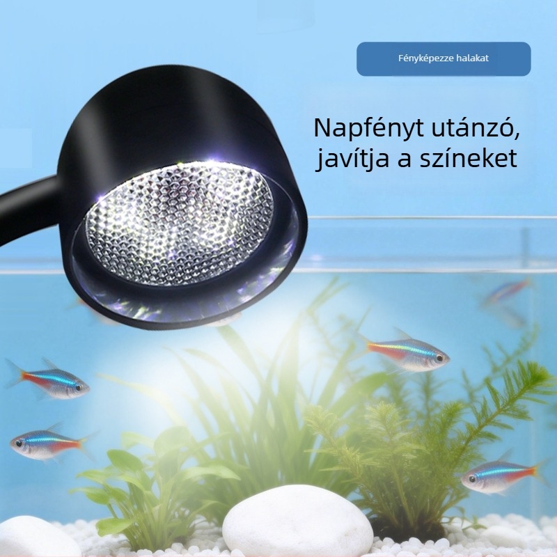USB klipszes akváriumi lámpa, teljes spektrumú (2W, PVC, Xinma)