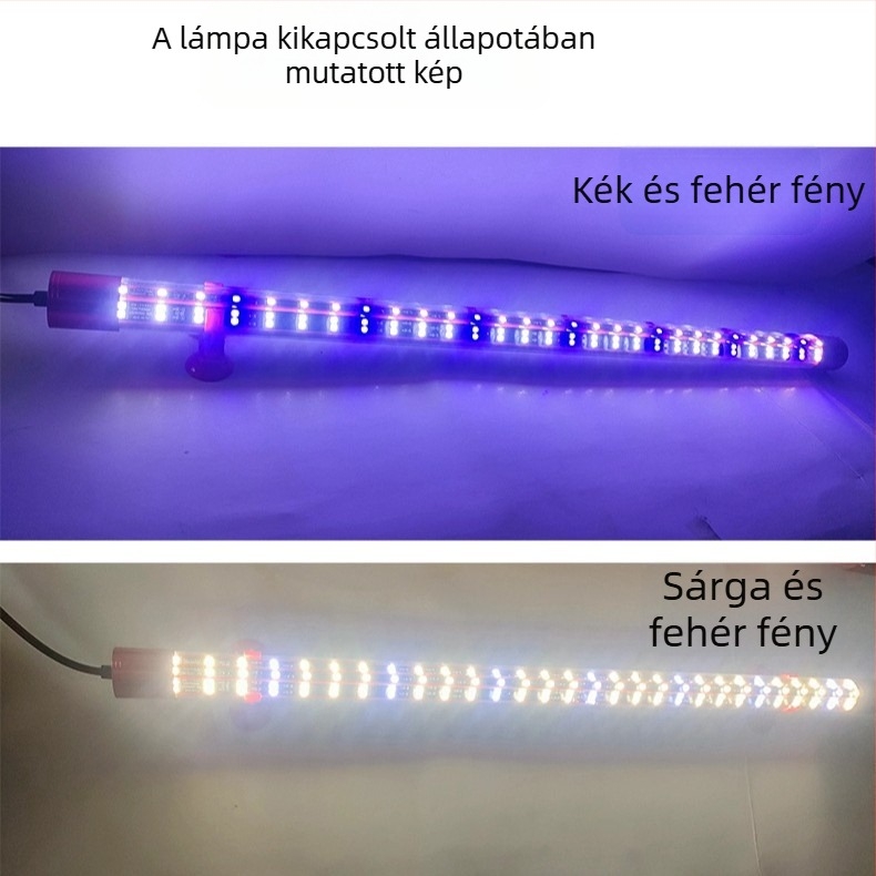 Koi- és sárkányhalak akvárium LED fénye, 5 sor LED, 240° ultra széles vetület, 30–80W