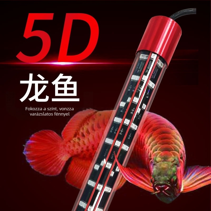Koi- és sárkányhalak akvárium LED fénye, 5 sor LED, 240° ultra széles vetület, 30–80W