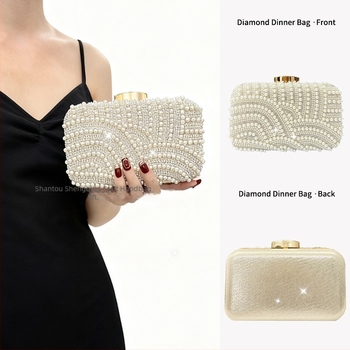 Kézzel készített gyöngyös Cheongsam clutch táska, vízszintes négyzetes alak, mágneszár, érett elegáns stílus, 2025 tavasz