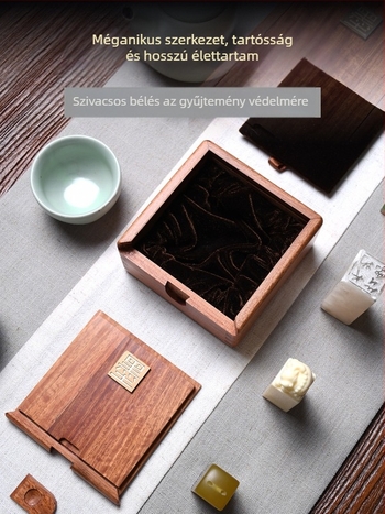 Mechanikus ékszerdoboz, mortise-and-tenon szerkezettel, természetes fával, ékszer-tároló