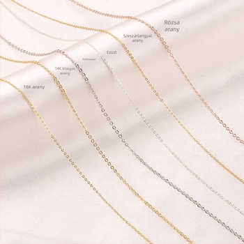 Aranyozott golyógyöngyös lánc, vékony platt O-kapocs, 14K/18K aranyozás, rézmag, elektroplakálású ékszer DIY-hez