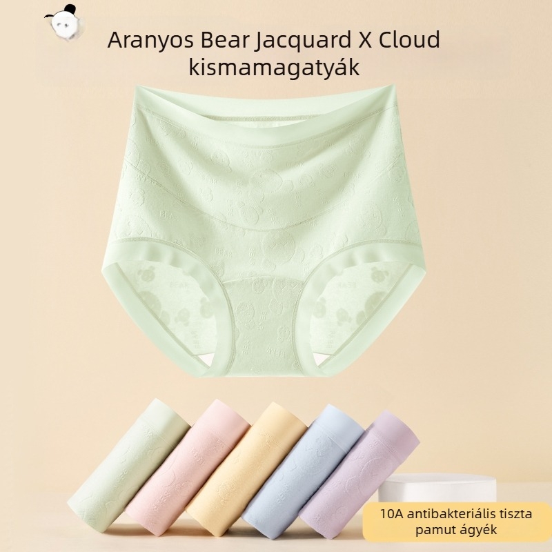 Kismama alsónemű, magas derekú, légáteresztő és antibakteriális, 95–100% pamut, pamut bélés a szeméremnél, minden terhességi szakaszra