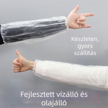 Egyszer használatos műanyag karvédő – vízálló, olajálló és kopásálló, konyhai mosogatáshoz