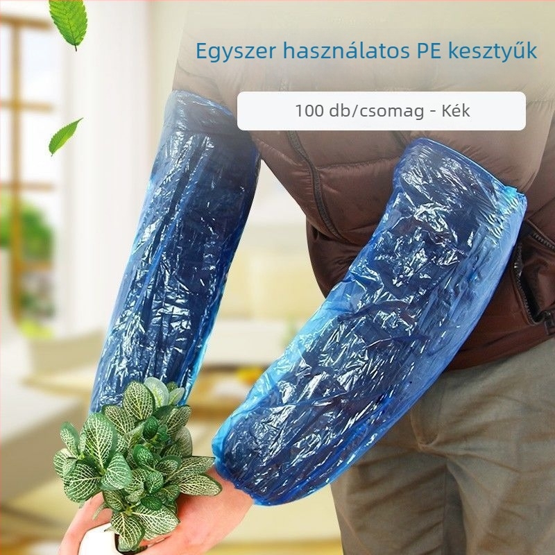 Egyszer használatos műanyag karvédő – vízálló, olajálló és kopásálló, konyhai mosogatáshoz