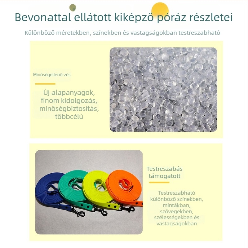 PVC-bevonatos kutyapóráz és nyakörv, vízálló, kopásálló, nagy szilárdságú