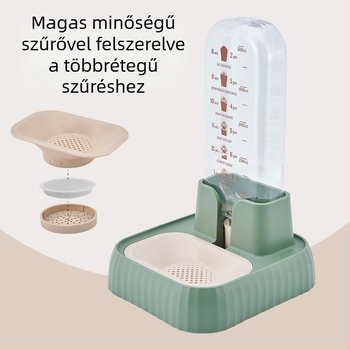 Macska automata víz adagoló keringő vízzel, szűrővel, nagy kapacitású