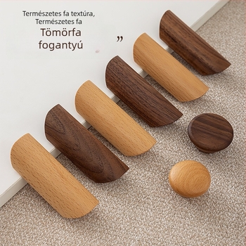 Tömörfa ajtó- és ruhásszekrény fogantyú, modern minimalist stílus, kézzel polírozott, modell 33