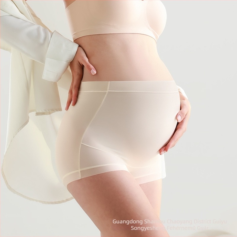 Terhes nőknek készült nadrág, Ice Silk anyag, légáteresztő, magas derék, has támogatás, pamut bélés