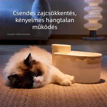 Vezeték nélküli macska vízforrás – fagylalt alakú vízadagoló, víz- és elektromos szétválasztás, okos kialakítás