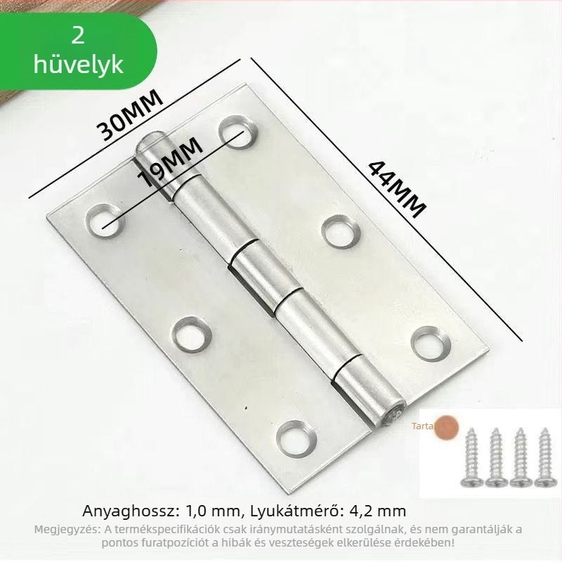 Rozsdamentes acélból készült csapágyas szekrényzsanérok, ajtókhoz és ablakokhoz, típus: kártya típusú zsanér, modell: alapértelmezett