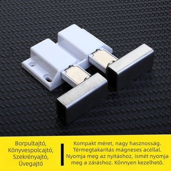 Rozsdamentes acél üvegajtó pánt mágneses érintéssel, felső és alsó forgó tengely, modell FG-13201