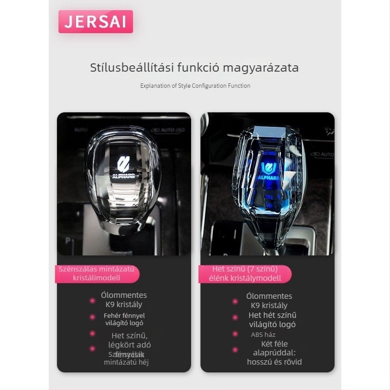 Kristály váltókar Alphard 30-as sorozathoz — utángyártott csere
