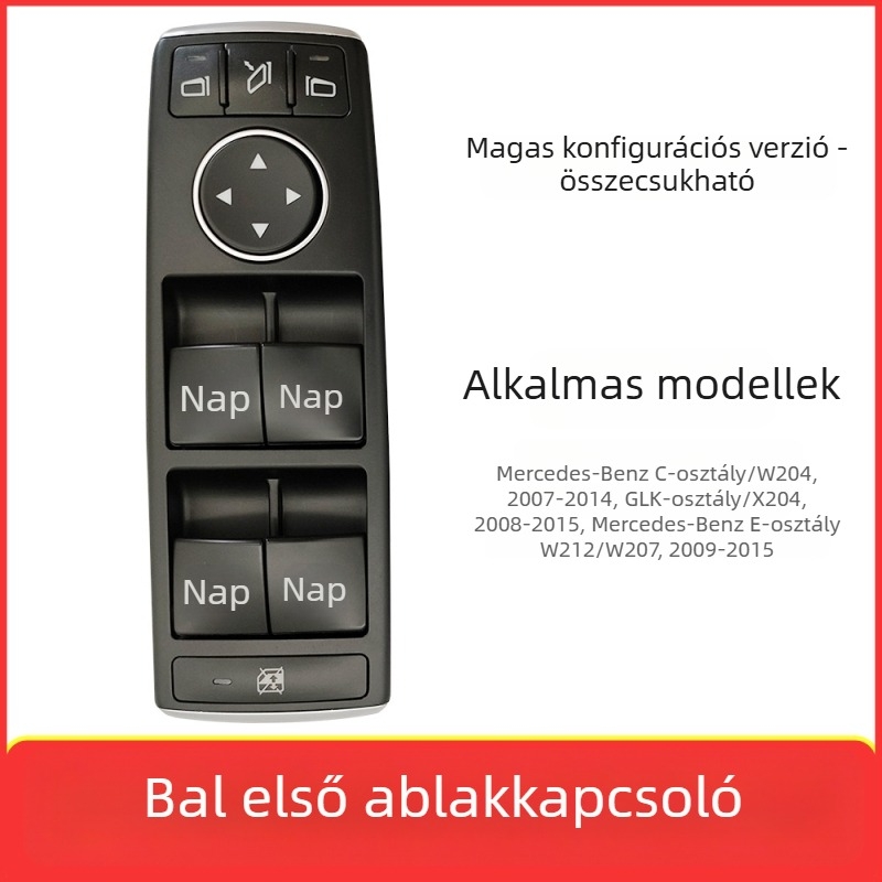 Mercedes-Benz C-osztály W204 és GLK-osztály elektromos ablakkapcsoló, alkatrész-szám 2049055402