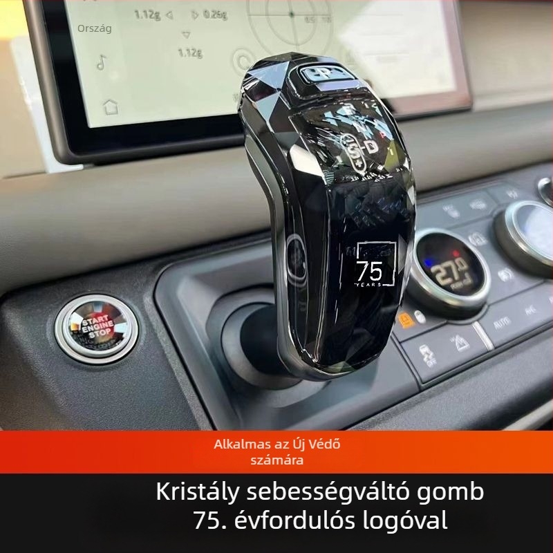 Kristály váltókar Land Rover Defenderhez indító gomb dekorációval