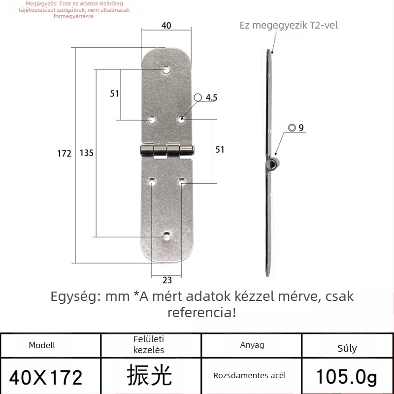 AW/Anwang rozsdamentes acélból készült pánt fa dobozokhoz