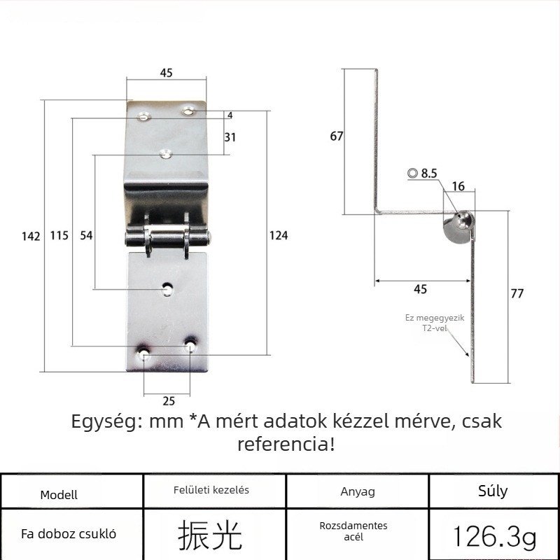 AW/Anwang rozsdamentes acélból készült pánt fa dobozokhoz