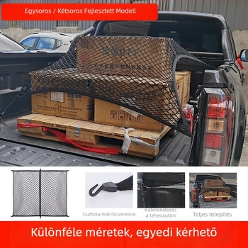 Textil csomagtartó háló – rugalmas felakasztható tároló, univerzális illeszkedés, testreszabható, nyomásálló