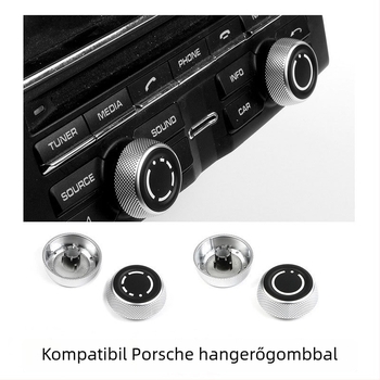 Anxin Porsche hangerőgomb és zenei kapcsoló gomb Macan, Cayenne, Panamera, 911, Boxster, Cayman modellekhez (718)