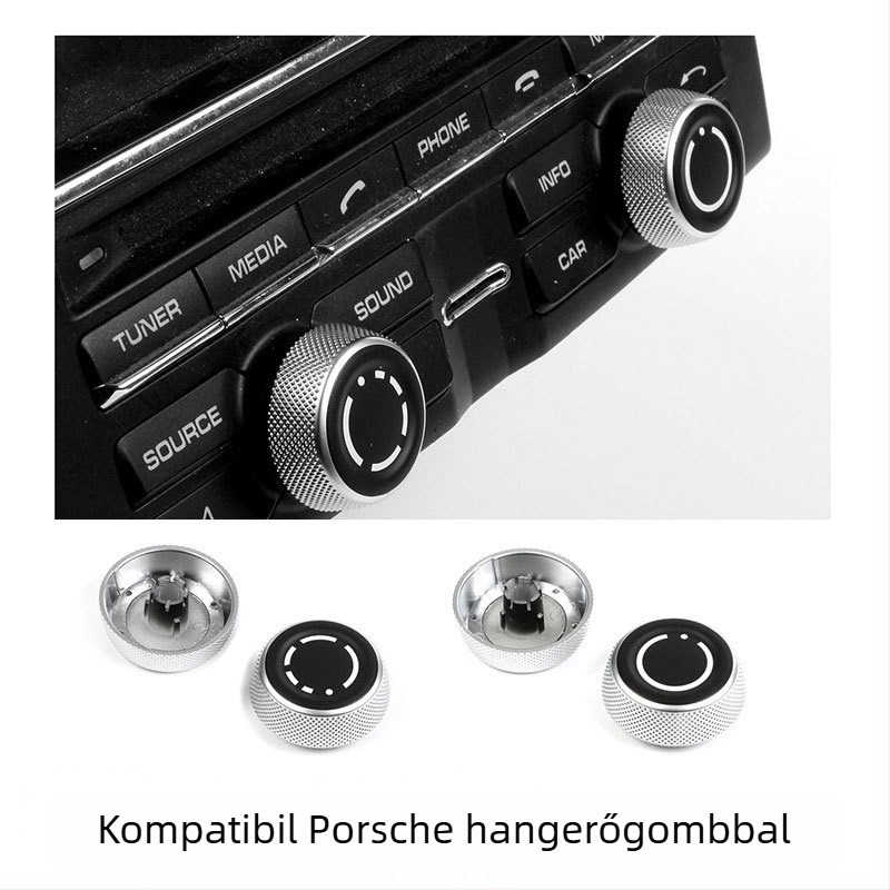 Anxin Porsche hangerőgomb és zenei kapcsoló gomb Macan, Cayenne, Panamera, 911, Boxster, Cayman modellekhez (718)