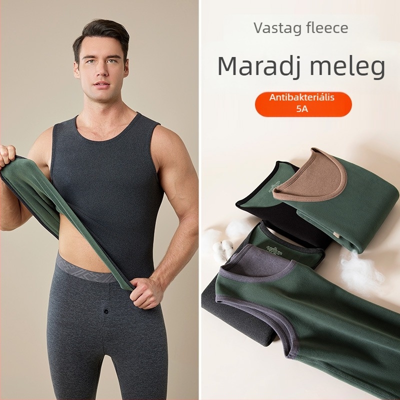 Férfi termo mellény fleece-bélésével, extrán vast anyag, 90–95% poliészter, antibakteriális és hővédő tulajdonságok