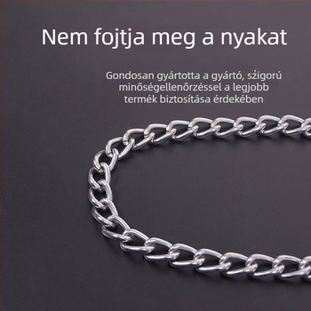 Rozsdamentes acélból készült kutyapóráz lánccal és nyakörvvel minden méretű kutyához