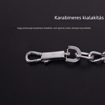 Rozsdamentes acélból készült kutyapóráz lánccal és nyakörvvel minden méretű kutyához
