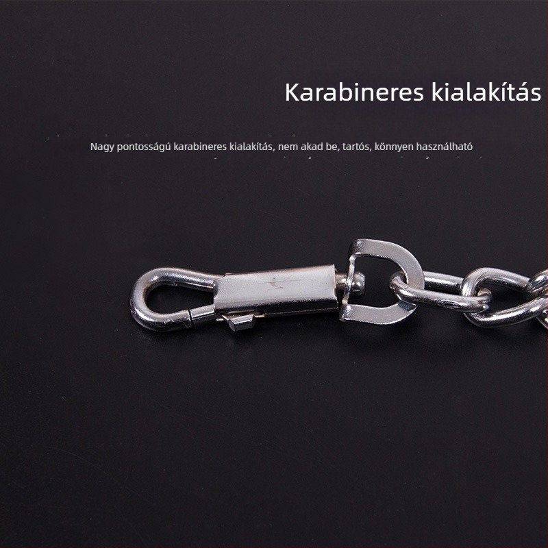 Rozsdamentes acélból készült kutyapóráz lánccal és nyakörvvel minden méretű kutyához