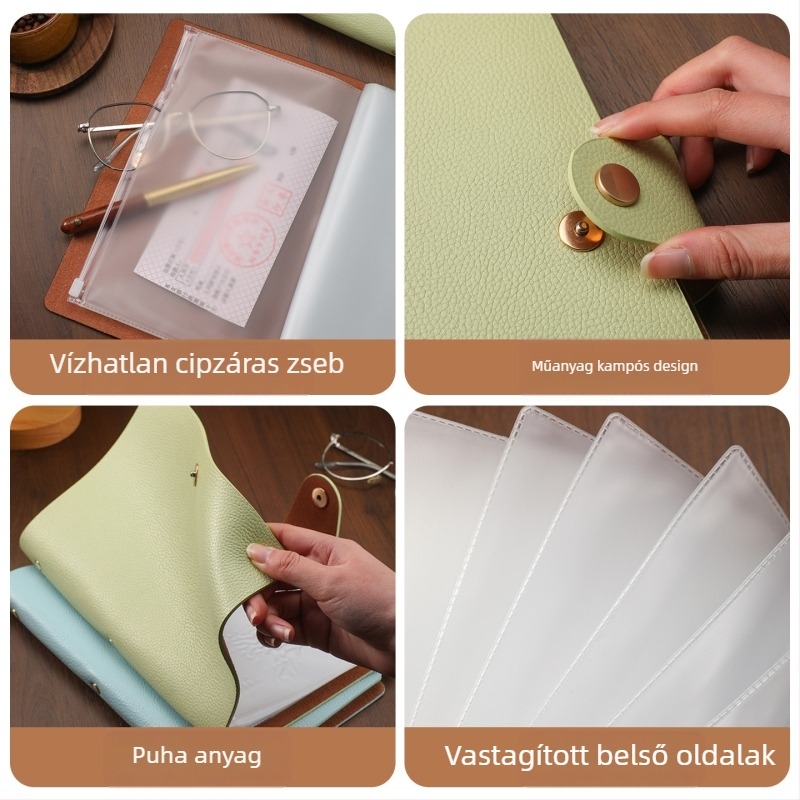 PU bőrös Nyugta mappa - 40 oldal, Modell Deposit Slip Book 001, Méretek 22×15.5 cm