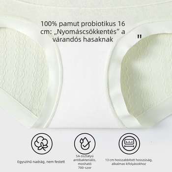 Magas derekú kismama fehérnemű probiotikus béléssel, légáteresztő Lyocell anyagból, ágyék rész 100% pamut