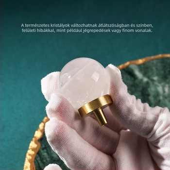 Kristályos kerek szekrényajtó fogantyú, sárgaréz, CNC-megmunkált, gömb alakú dizájn, egylyukas, felületre szerelhető