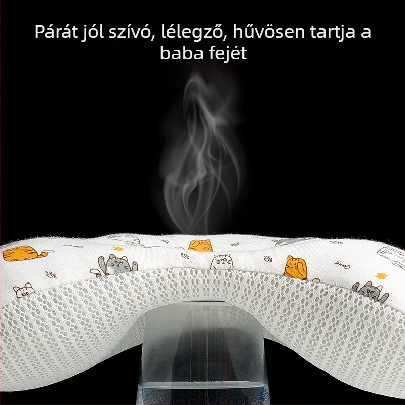 Formázott babapárna: lélegző, korrigáló, többfunkciós, pamut, rajzfilm motívummal
