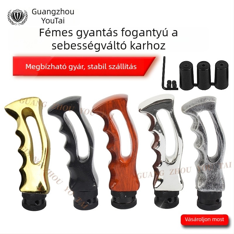 Alumíniumötvözet sebességváltó-gomb – YT-1171, általános kompatibilitás, kézi váltóhoz, hosszított dekoratív hullámos fej