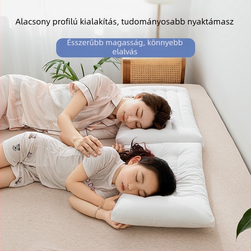 Pár nyakpárna, alacsony profil, puha, mosható, alvás támogatására, szállodák és panziók számára